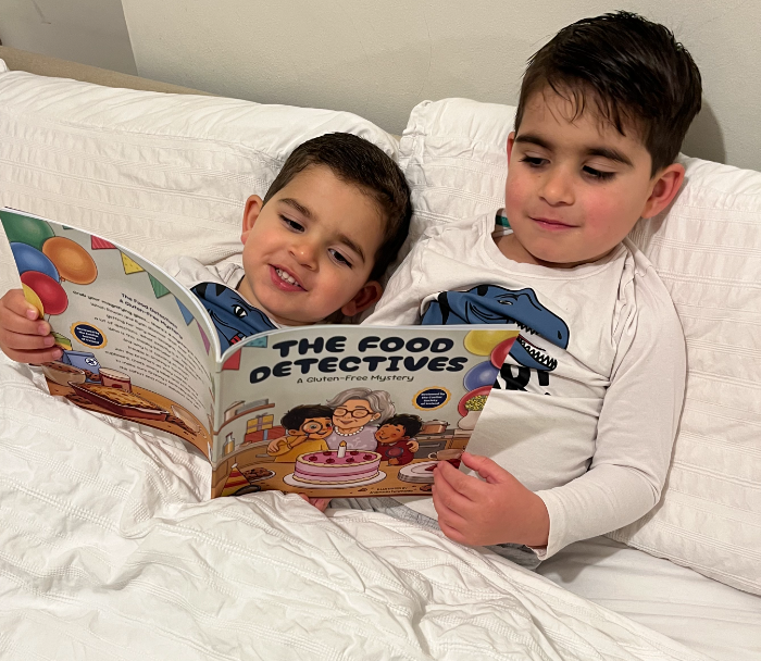 Rowan and Ryan reading The Food Detectives